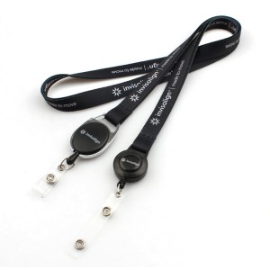 Custom sublimation retractable lanyard strap with pull reel
