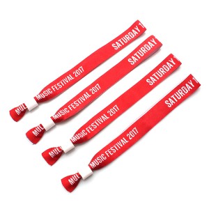 Event entrance ticket security snap closure woven wristbands