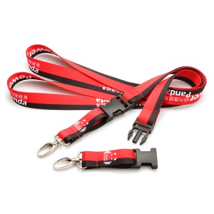Polyester biodegradable lanyard with mental hook/plastic buckle