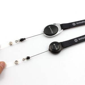 Custom sublimation retractable lanyard strap with pull reel