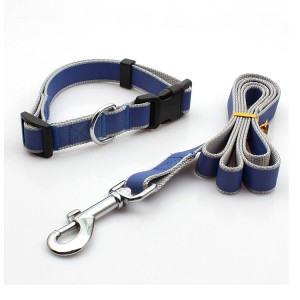 Custom made organic free designer pet leash dog collar set reflective