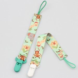 OEM colorful printing soft baby pacifier chain clip supplier