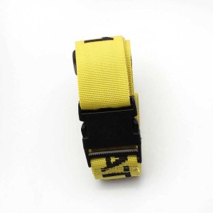 Custom packing tag loop strap woven luggage belt with breakaway hook