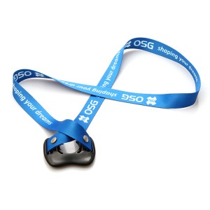 Personalised cheap custom blue lanyards with plastic bottle buckle