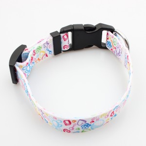 Striped webbing high quality adjustable dog collar with pet accessories