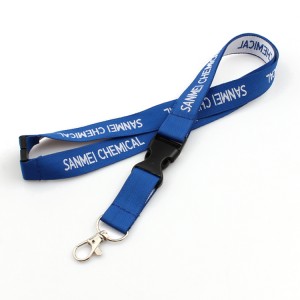 Custom logo elastic woven cord round lanyard with stopper