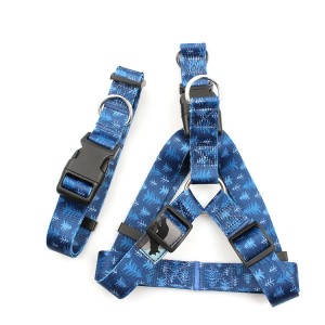 New style wholesale solid polyester adjustable dog harness and leash