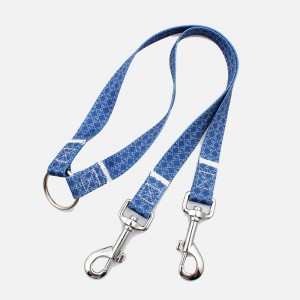Personalized size and design polyester dual dog leash