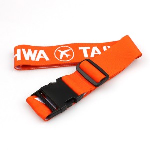Woven fabric custom logo durable adjustable luggage belt with high quality