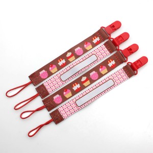 China supplier Manufacturing Eco-friendly personalize baby pacifier clip made by heat transfer printing