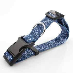 wholesale comfortable sublimation printed pet dog collar with adjustable buckle